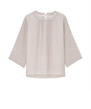 幾何学シフォン ブラウス 七分袖 レディース