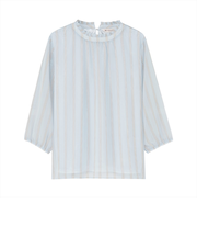 ストライプシフォン ブラウス 七分袖 レディース