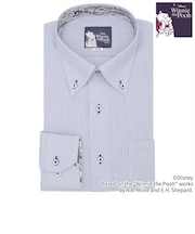 【くまのプーさん】 ボタンダウン 長袖 形態安定 ワイシャツ