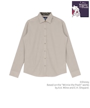 【くまのプーさん】 ワイド 長袖 形態安定 レディースシャツ