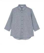 【Pitta Re:)】ふわっとガーゼシャツ レギュラーシルエット 七分袖 綿100% レディース カジュアルシャツ