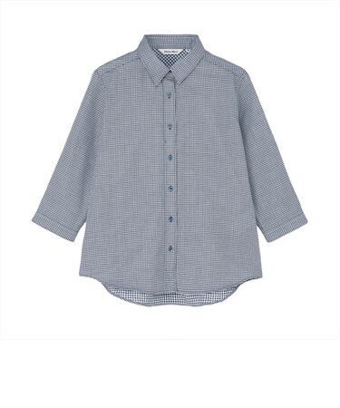 【Pitta Re:)】ふわっとガーゼシャツ レギュラーシルエット 七分袖 綿100% レディース カジュアルシャツ