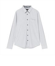 【ストレッチ】 デザインカジュアルシャツ ボタンダウン 長袖 ニットシャツ メンズ