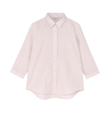 【Pitta Re:)】ふわっとガーゼシャツ レギュラーシルエット 七分袖 綿100% レディース カジュアルシャツ