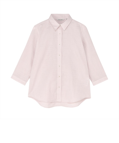 【Pitta Re:)】ふわっとガーゼシャツ レギュラーシルエット 七分袖 綿100% レディース カジュアルシャツ