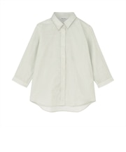 【Pitta Re:)】ふわっとガーゼシャツ レギュラーシルエット 七分袖 綿100% レディース カジュアルシャツ