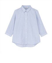 【Pitta Re:)】ふわっとガーゼシャツ レギュラーシルエット 七分袖 綿100% レディース カジュアルシャツ