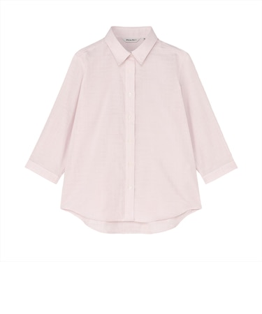 【Pitta Re:)】ふわっとガーゼシャツ レギュラーシルエット 七分袖 綿100% レディース カジュアルシャツ