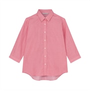 【Pitta Re:)】ふわっとガーゼシャツ レギュラーシルエット 七分袖 綿100% レディース カジュアルシャツ