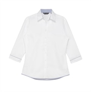 【透け防止】 スキッパー 七分袖 形態安定 レディースシャツ