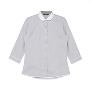 【透け防止】 ラウンド 七分袖 形態安定 レディースシャツ