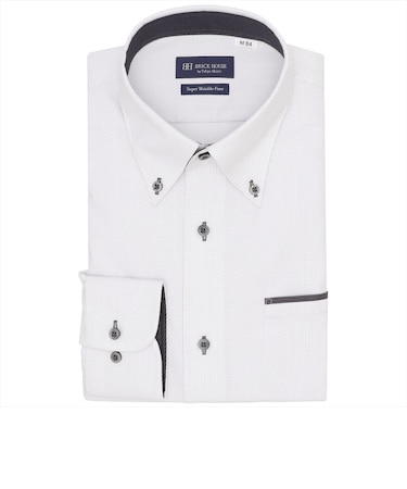 【超形態安定】 ボタンダウン 長袖 形態安定 ワイシャツ