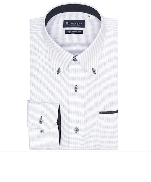 【超形態安定】 ボタンダウン 長袖 形態安定 ワイシャツ