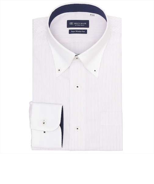 【超形態安定】 ボタンダウン 長袖 形態安定 ワイシャツ