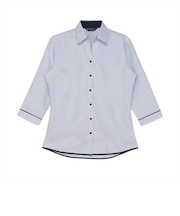 【透け防止】 スキッパー 七分袖 形態安定 レディースシャツ