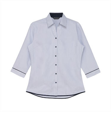 【透け防止】 スキッパー 七分袖 形態安定 レディースシャツ