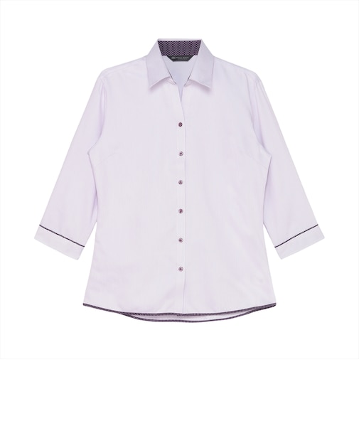 【透け防止】 スキッパー 七分袖 形態安定 レディースシャツ