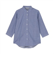 【Pitta Re:)】ふわっとガーゼシャツ レギュラーシルエット 七分袖 綿100% レディース カジュアルシャツ