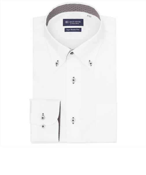 【超形態安定】 ボタンダウン 長袖 形態安定 ワイシャツ