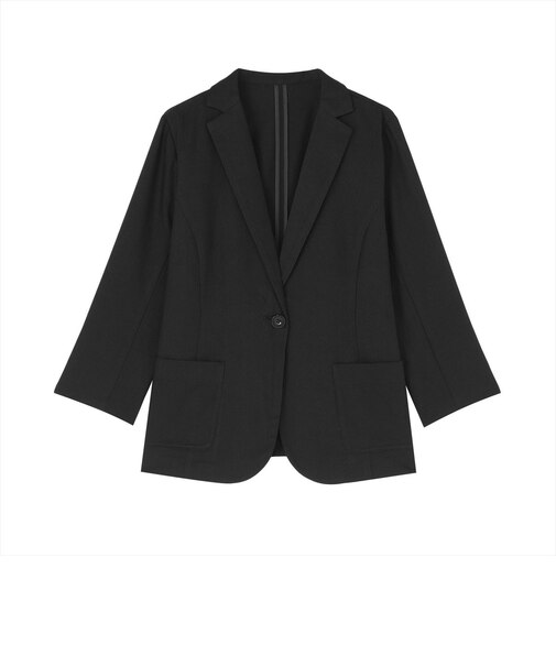 アウター カラミ織 ジャケット 七分袖 レディース