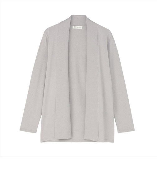 ニット ドライレーヨン 前立てリブ トッパーカーディガン レディース