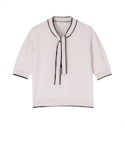 ニット ドライレーヨン ボウタイ プルオーバー 半袖 レディース