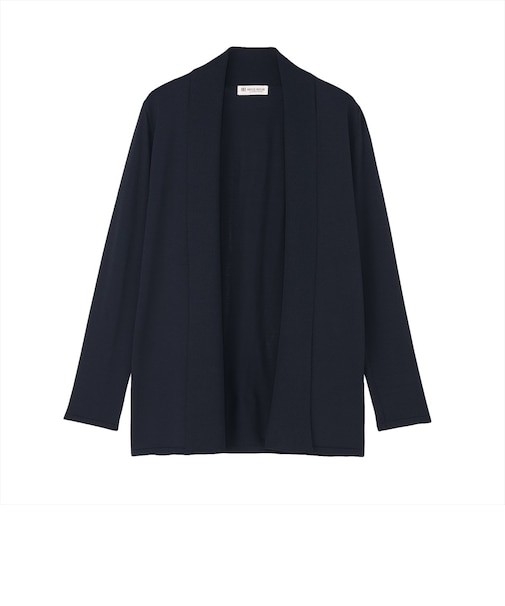 ニット ドライレーヨン 前立てリブ トッパーカーディガン レディース