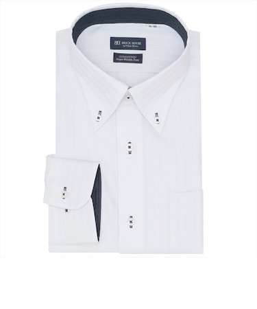 【超形態安定・大きいサイズ】 ボタンダウン 長袖 形態安定 綿100% ワイシャツ