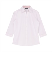 【透け防止】 スキッパー 七分袖 形態安定 レディースシャツ