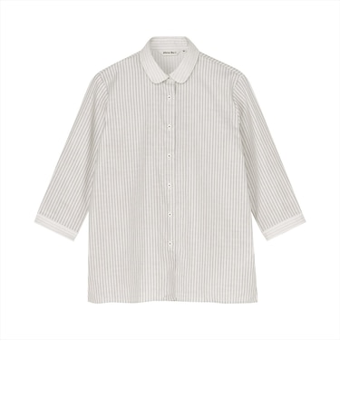 【Pitta Re:)】ふわっとガーゼシャツ レギュラーシルエット 七分袖 綿100% レディース カジュアルシャツ