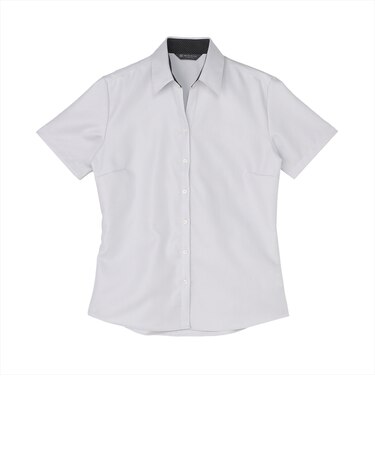 【超形態安定／接触冷感】 スキッパー 半袖 形態安定 綿100% レディースシャツ