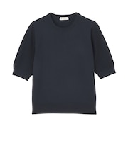 ニット ドライレーヨン 半袖 袖透かしプルオーバー レディース