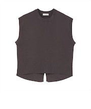 ニット ミラノリブ バックスリット ベスト レディース