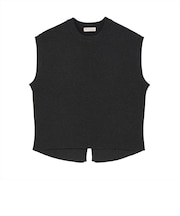 ニット ミラノリブ バックスリット ベスト レディース