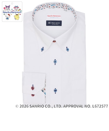 【HELLO KITTY×TOKYO SHIRTS】 ボタンダウン 長袖 形態安定 ワイシャツ
