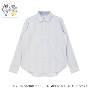 【HELLO KITTY×TOKYO SHIRTS】 ワイド 長袖 形態安定 レディースシャツ