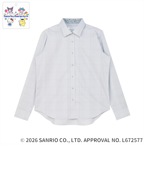 【HELLO KITTY×TOKYO SHIRTS】 ワイド 長袖 形態安定 レディースシャツ
