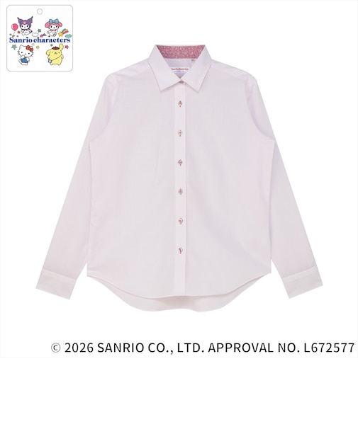 【サンリオキャラクターズ×TOKYO SHIRTS】 ワイド 長袖 形態安定 レディースシャツ
