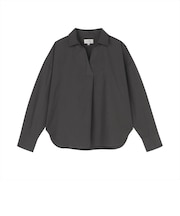 カジュアルシャツ スキッパー ギャザー シャツ 長袖 レディースデザインシャツ