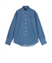 デザインカジュアルシャツ リラックスデニムシャツ ボタンダウン 長袖 メンズ
