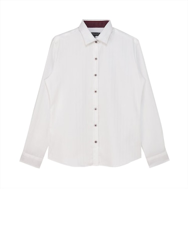 【超形態安定】 ワイド 長袖 形態安定 綿100% レディースシャツ