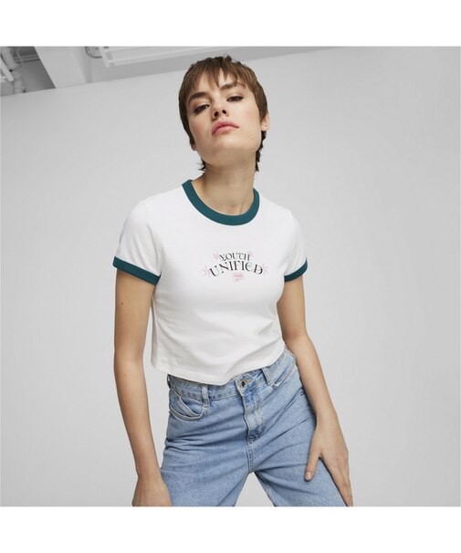 ウィメンズ ダウンタウン グラフィック ベビー 半袖 Tシャツ