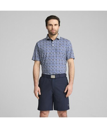 メンズ ゴルフ PUMA x PTC タイル 半袖 ポロシャツ