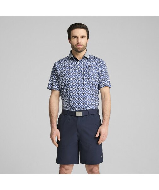 メンズ ゴルフ PUMA x PTC タイル 半袖 ポロシャツ