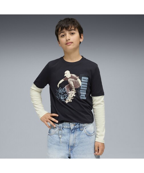 ボーイズ ミッド90S レイヤード 長袖 Tシャツ 120-160cm