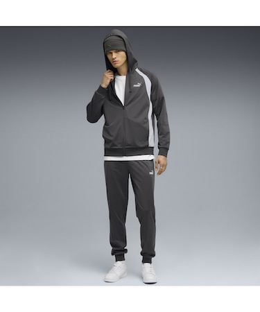 メンズ フーデッド ポリ スーツ 上下セット