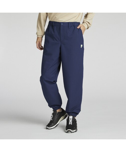 メンズ ゴルフ PC ストレッチ ダブル クロス ワイド ジョガー パンツ