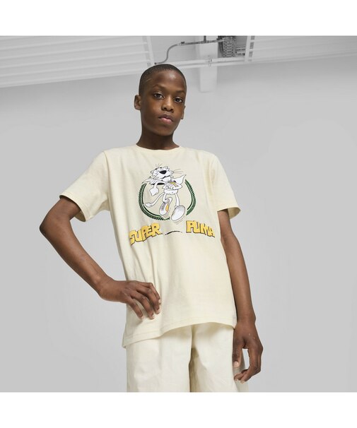 ボーイズ スーパー プーマ グラフィック 半袖 Tシャツ I B 128-164cm