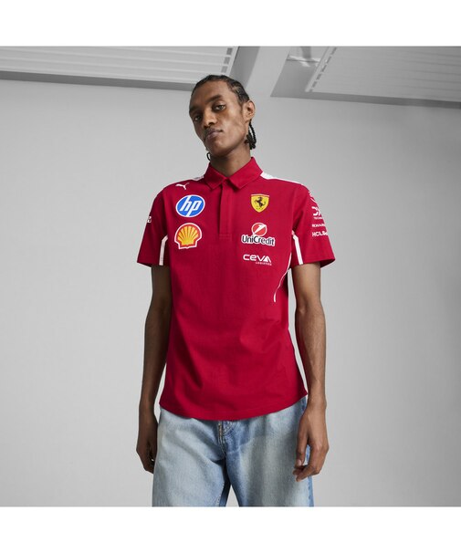 メンズ フェラーリ チーム 半袖 ポロシャツ