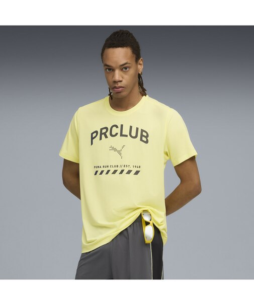 メンズ ランニング ランクラブ グラフィック メッシュ 半袖 Tシャツ